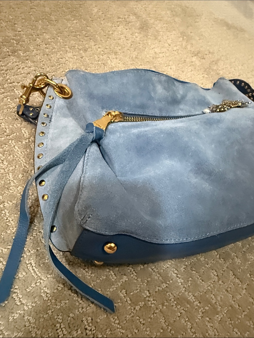 Aimee Kestenberg Roma Double Entry Blue Should Bag - Picture 7 of 15